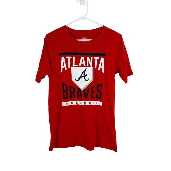 Atlanta Braves Baseball MLB Red T-Shirt Youth Kids Size L 14/16 NWT Genuine - Picture 1 of 6